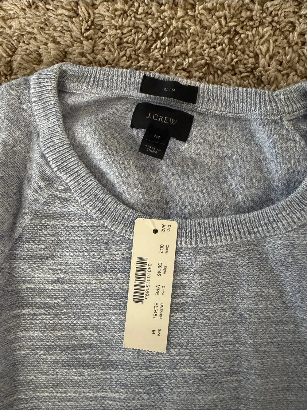 JCrew Light Blue Men's Crewneck Sweater